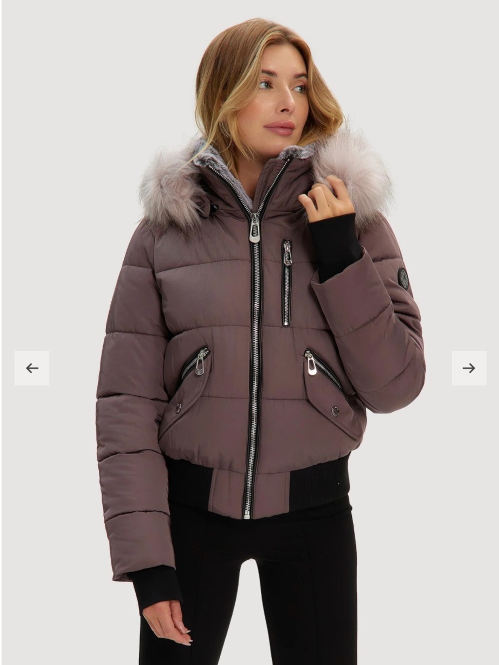 BRAND NEW WITH TAGS- Noize Vic Short Length Bomber in Plum